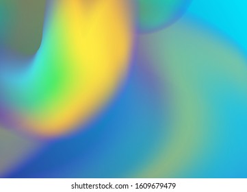 Abstract thermal background with gradient color shapes. Liquid color cover. Holographic shape element. Vector background