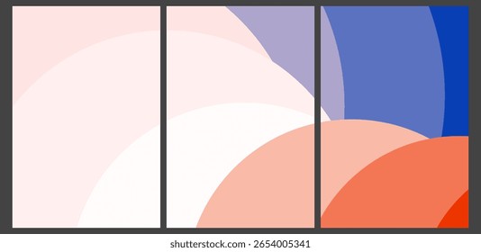 Abstract Thermal Gradient: Cool Blue to Warm Red Arcs – Dynamic Modern Art Background.