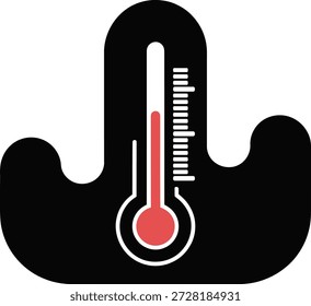 Icono del indicador de calor del termómetro Abstractas para la supervisión de la temperatura y la advertencia climática