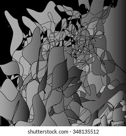 Abstract thickets on a black background, vector illustration
