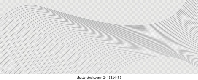 Abstract thin colorful lines on a white background. Colorful blend wavy lines on transparent background, Modern colorful flowing wave lines and glowing moving lines