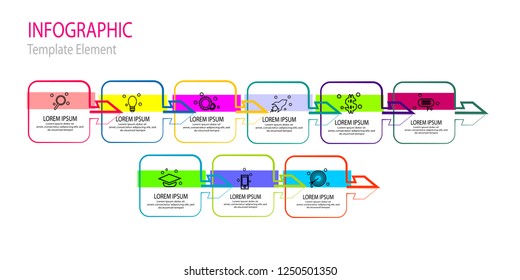 abstract thin line arrow infographic template element