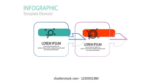 abstract thin line arrow infographic template element