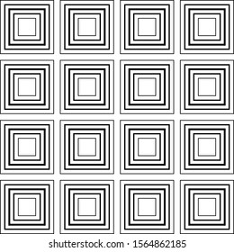 Abstract thin line checkered geometric seamless pattern. Striped square mosaic, tile background, wrapping paper. Vector illustration.          