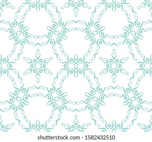 Abstract thin line curly seamless pattern. Linear ornamental geometric background. Wrapping paper. Vector illustration.             