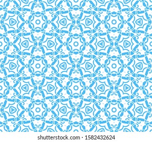 Abstract thin line curly seamless pattern. Linear ornamental geometric background. Wrapping paper. Vector illustration.             