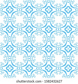 Abstract thin line curly seamless pattern. Linear ornamental geometric background. Wrapping paper. Vector illustration.             