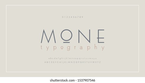 Abstract thin line font alphabet. Minimal modern fonts and numbers. Typography typeface uppercase lowercase and number. vector illustration