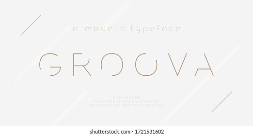 Abstract thin line font alphabet. Minimal modern fashion fonts and numbers. Typography typeface uppercase lowercase and number. vector illustration