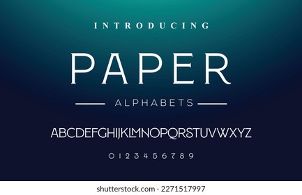 Abstract thin line font alphabet. Minimal modern fonts and numbers. Typography typeface uppercase lowercase and number. vector illustration