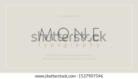 Abstract thin line font alphabet. Minimal modern fonts and numbers. Typography typeface uppercase lowercase and number. vector illustration