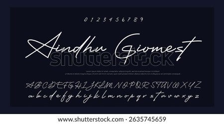 Abstract thin line font alphabet. Minimal modern fonts and numbers. Typography typeface uppercase lowercase and number. vector illustration