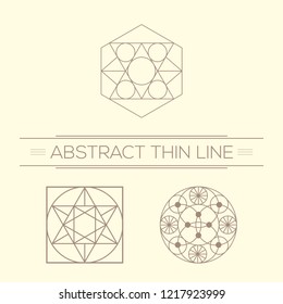 Abstract Thin Line Logo Vector