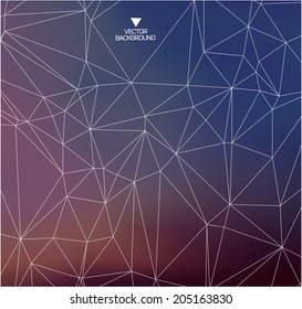 abstract thin line polygonal triangle, light background