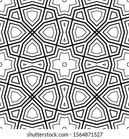 Abstract thin line seamless pattern. Linear ornamental geometric background. Wrapping paper. Vector illustration.         