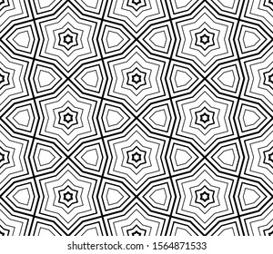 Abstract thin line seamless pattern. Linear ornamental geometric background. Wrapping paper. Vector illustration.         