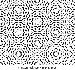 Abstract thin line seamless pattern. Linear ornamental geometric background. Wrapping paper. Vector illustration.         