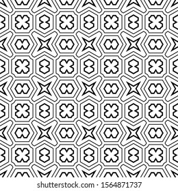 Abstract thin line seamless pattern. Linear ornamental geometric background. Wrapping paper. Vector illustration.         