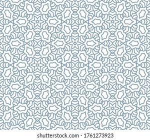 Abstract thin line seamless pattern. Linear ornamental geometric background. Wrapping paper. Vector illustration.            