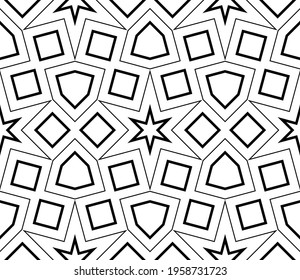Abstract thin line seamless pattern. Linear ornamental geometric background. Wrapping paper.          