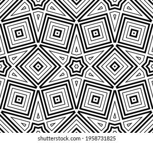 Abstract thin line seamless pattern. Linear ornamental geometric background. Wrapping paper.            