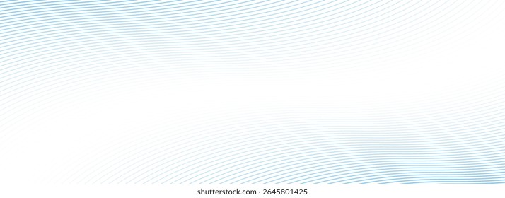 Abstract thin line wave background. Light blue dynamic stripe texture. Warped and curved lines wallpaper for tech design template, finical presentation, medicine brochure, leaflet, booklet. Vector