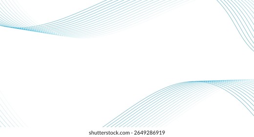 Abstract thin line wave background. Light blue dynamic stripe texture. Warped and curved lines wallpaper for tech design template