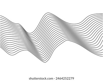 Abstract Thin line wavy, Curve wave seamless pattern.geometrical wavy on white background.Curve wavy seamless pattern. Line art striped graphic template.Vector illustration.