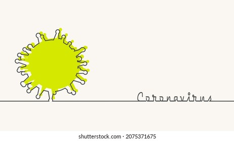 Resumen icono de estilo de líneas delgadas del virus de la corona.