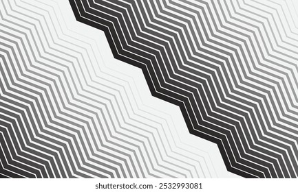 abstract thin to thick gradient wave line pattern on light grey can be used background.
