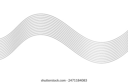 abstract thin wave line vector illustration.