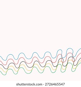 Líneas onduladas delgadas Abstractas sobre un fondo blanco. Para Elementos de Diseño web.