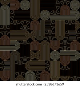 Abstract  thine line arcs seamless pattern. Abstract geometrical background. Vector design.