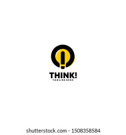 Abstract Think Logomark with Lamp and Exclamation Mark