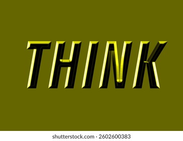 Abstract Think Text Effect Design Golden Background