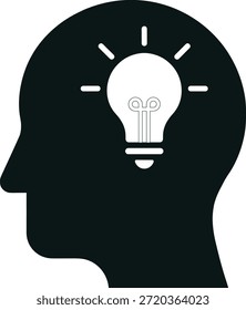 Ilustração de ícone de pensamento abstrato representando conceitos de ideia, mente, criatividade e resolução de problemas.