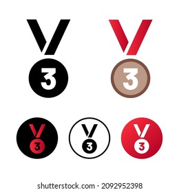 Resumen Ilustración de iconos de la tercera medalla