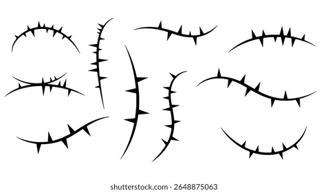 Formas de espinho abstrato em estilo de silhueta curvada para tatuagem, decorativo e design de fantasia