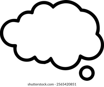 Abstract thought bubble outline icon for creative art