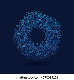 Abstract thread; ink blot; fresco; crackle; Cracks; design element. Vector Illustration