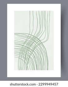 Abstract threads aesthetic lines wall art print. Contemporary decorative background with lines. Printable minimal abstract threads poster. Wall artwork for interior design.