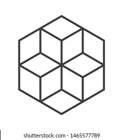 Abstract three box icon - vector