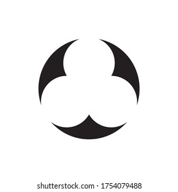 abstract three circle negative space icon symbol design vector
