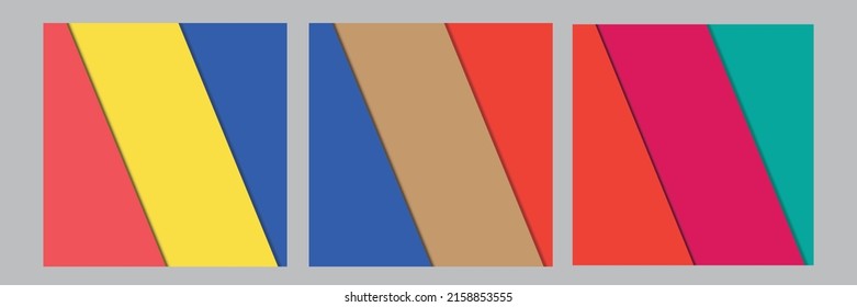 Abstract three color background. Dynamic shapes composition. Vector illustration