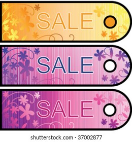 Abstract three color labels about sale