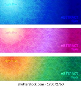Abstract three colored cards for design. Vector illustration.