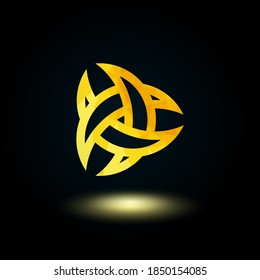 Abstract three crescent moon logo concept, for startup businesses and more. Modern, minimalistic, unique logo template