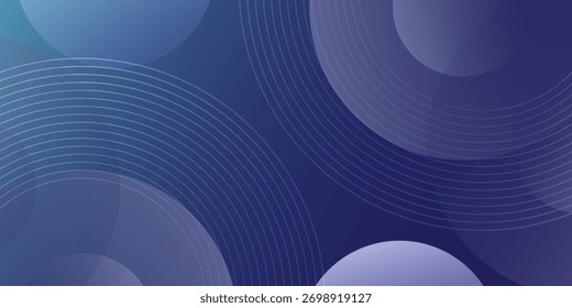 Abstractas fondo tridimensional del círculo azul oscuro y púrpura. Círculo minimalista geométrico. Diseño de línea de círculos. Vector eps 10.