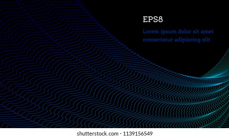 Abstract Three Dimensional Linear Texture. Aspect Ratio 16:9. Modern Vector Background Design. EPS 8 Format.