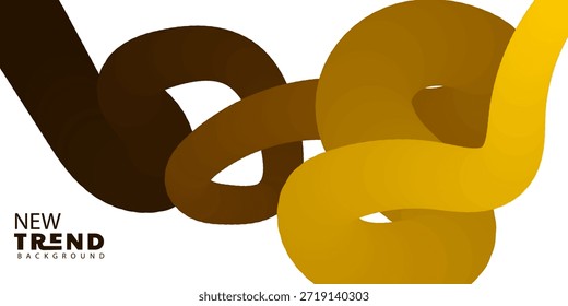 Formas tridimensionales Abstractas de la cinta entrelazadas en la ilustración del fondo blanco